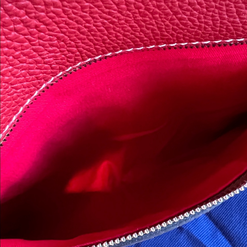 Dooney & Bourke Red Pebbled Leather Tote Bag - Picture 5 of 12